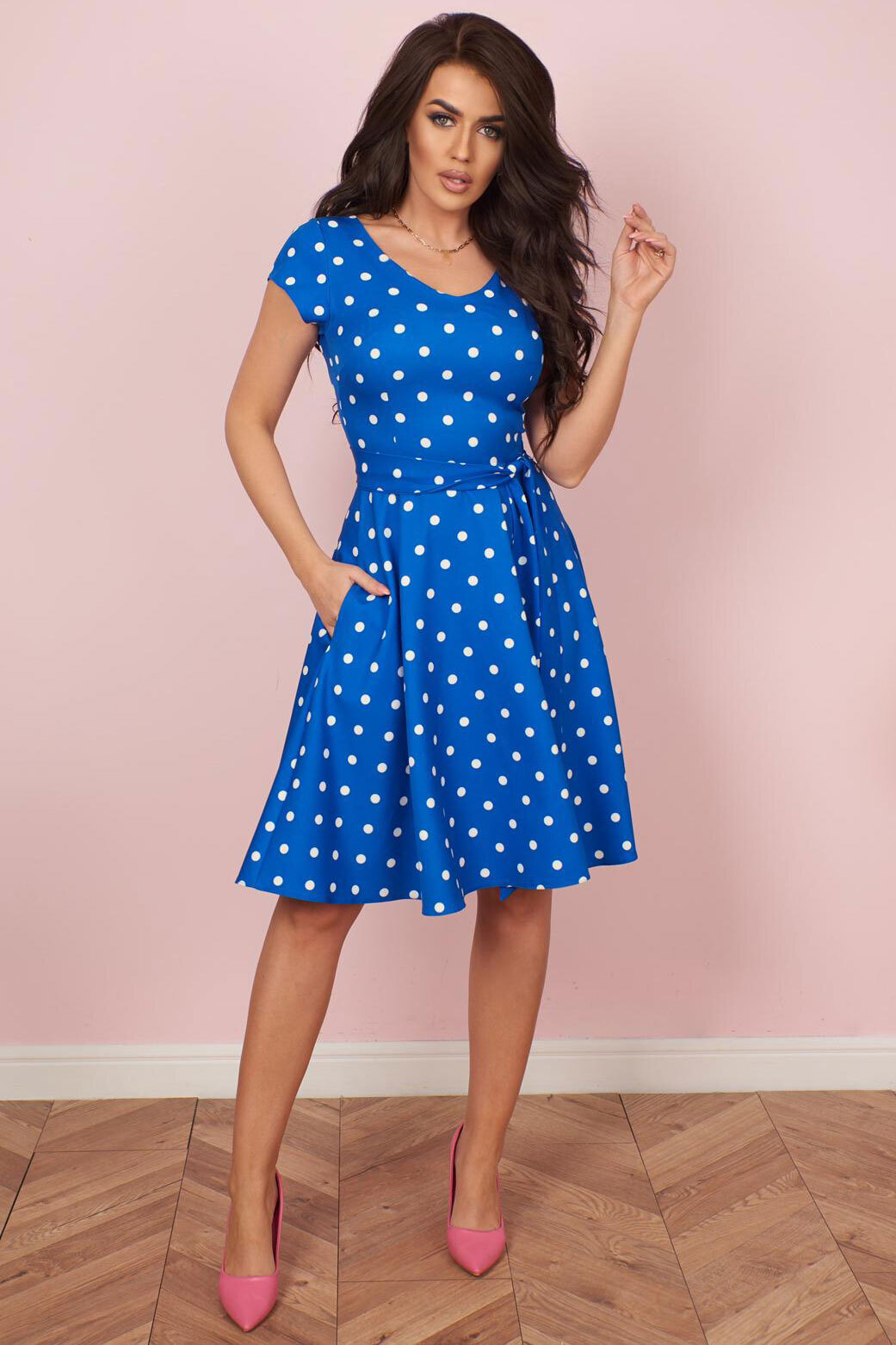 YooY Společenské puntíkaté šaty