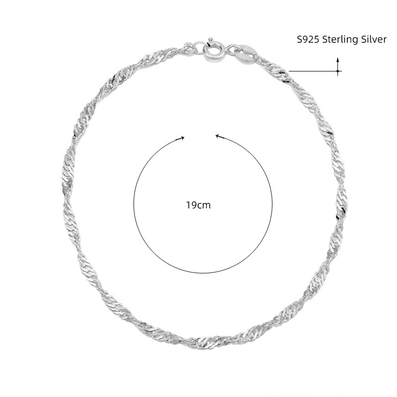 Olivie Stříbrný náramek 19 cm SINGAPORE 7633