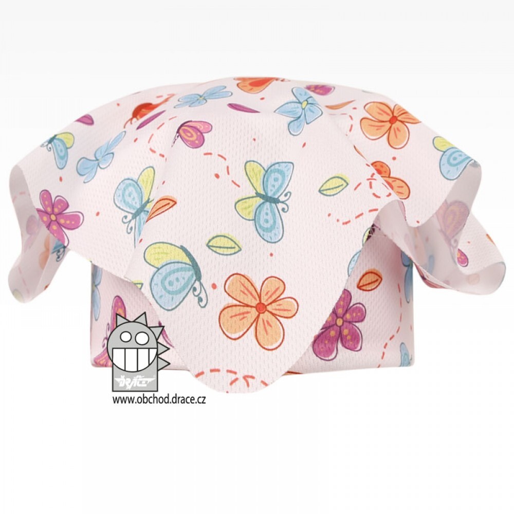 Funkční šátek Dráče - Emily kšilt 22, růžová, kytičky