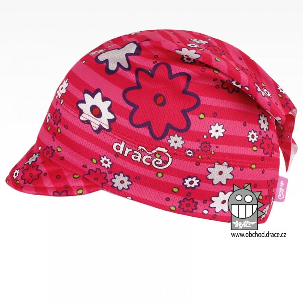 Funkční šátek Dráče - Emily kšilt 22, růžová, kytičky