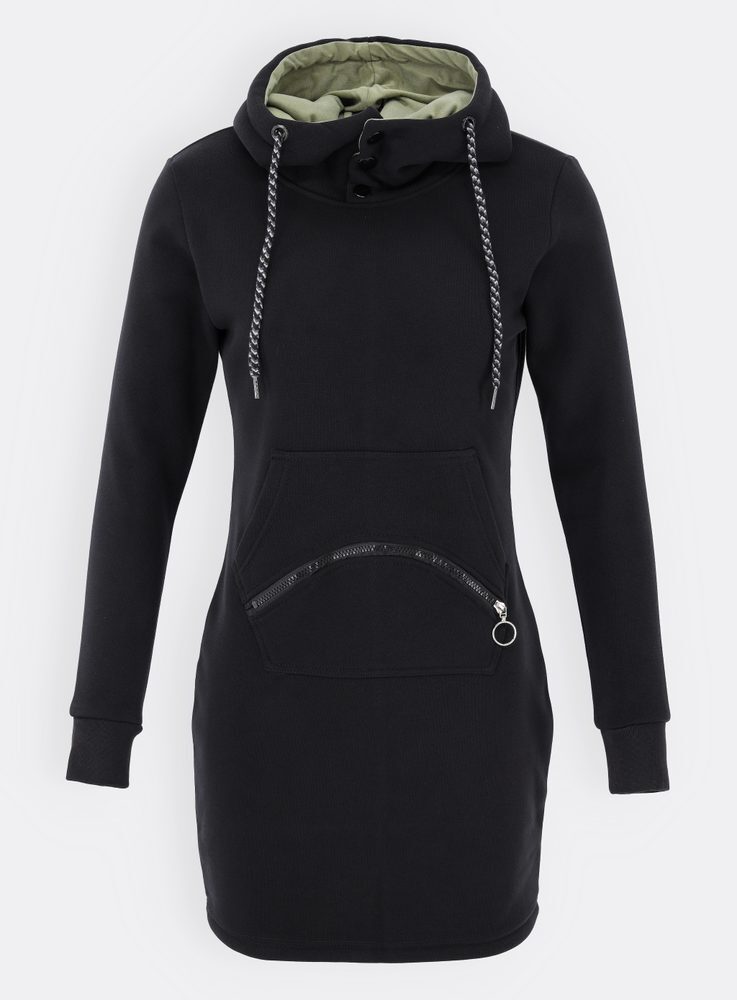 MODOVO Prodloužená dámská mikina černá