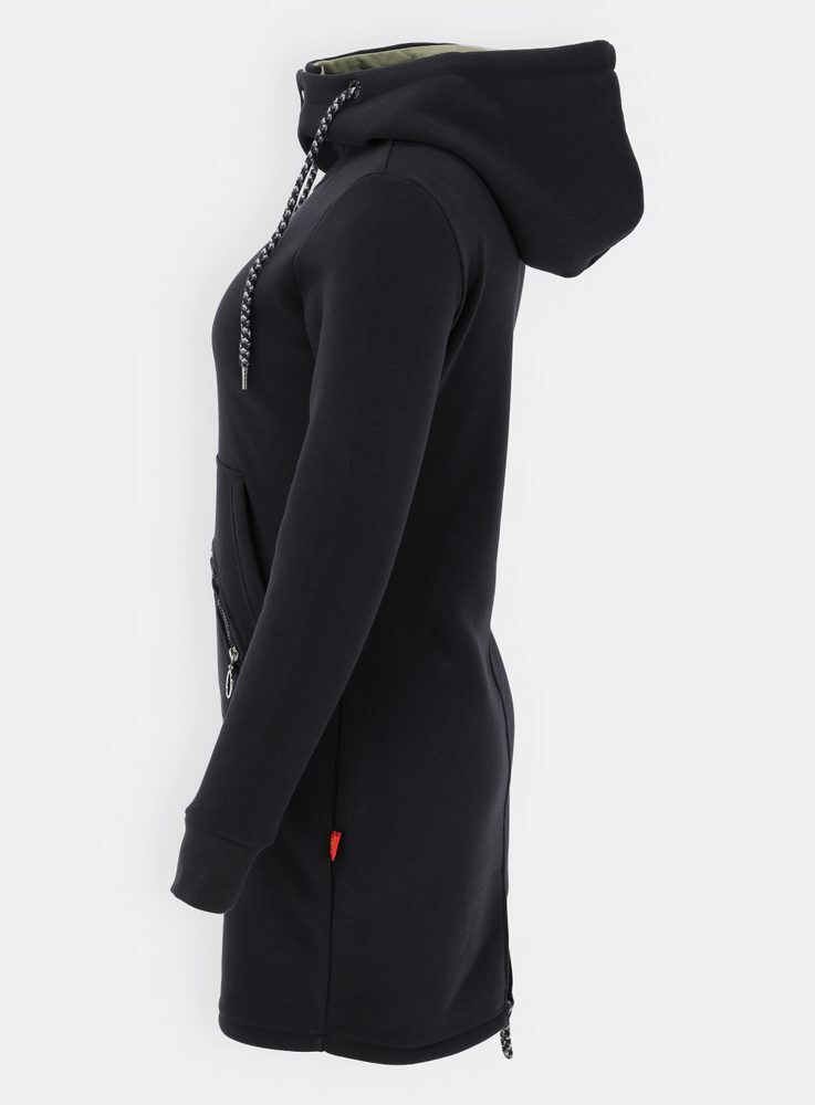 MODOVO Prodloužená dámská mikina černá