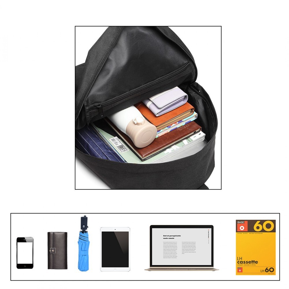 Konofactory Černý lehký batoh do školy "Basic"