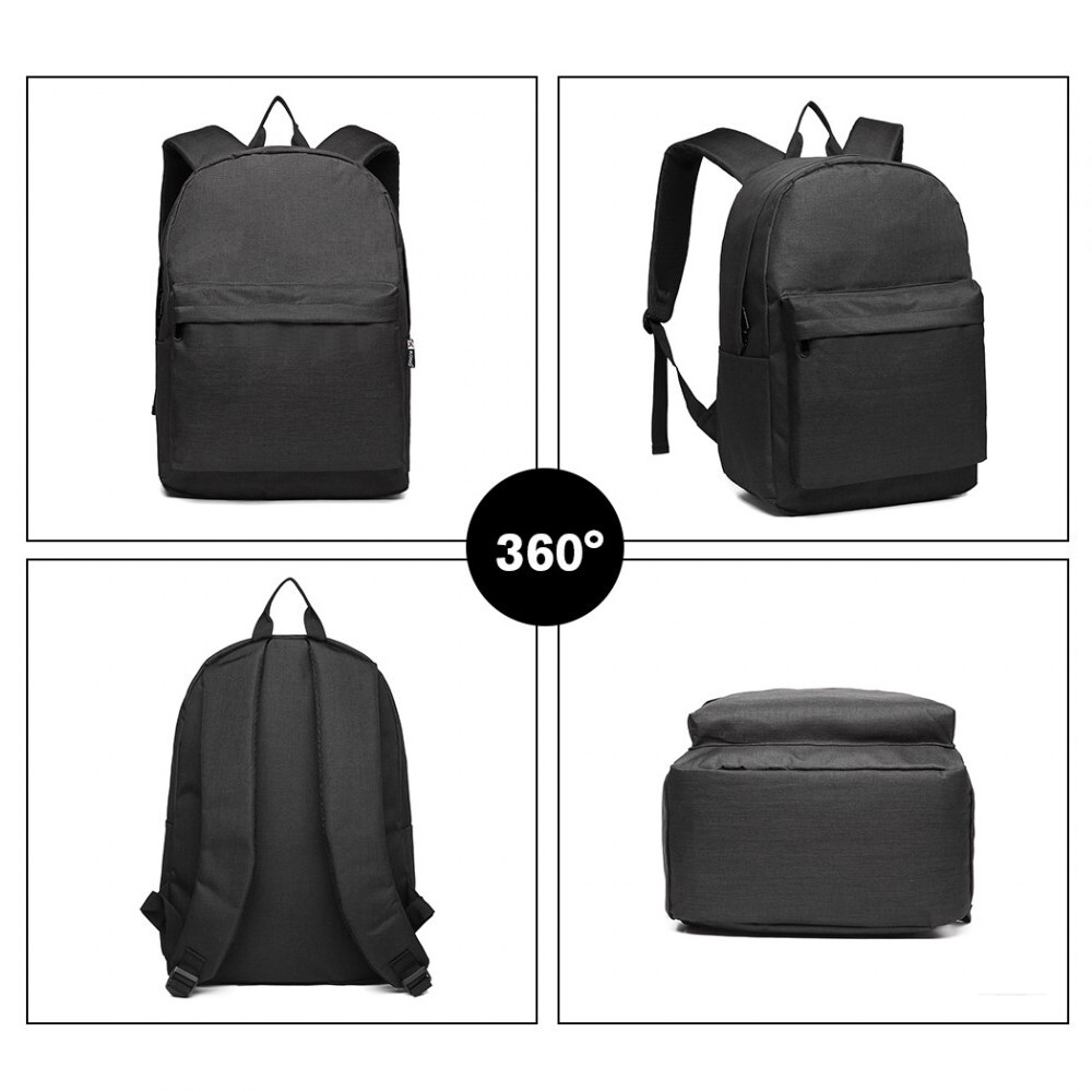 Konofactory Černý lehký batoh do školy "Basic"