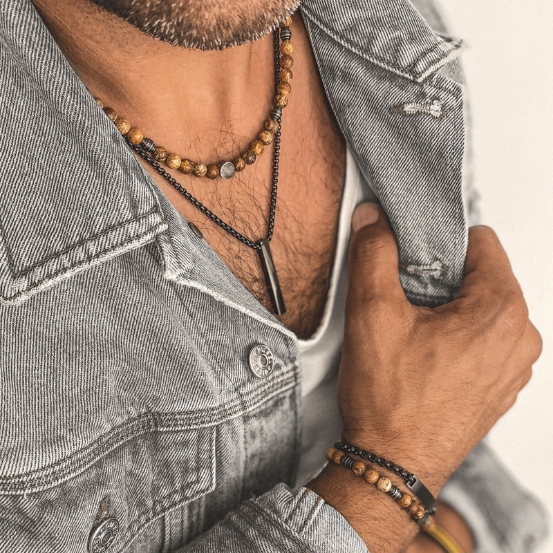 Manoki Pánský ocelový náhrdelník Alessio Black