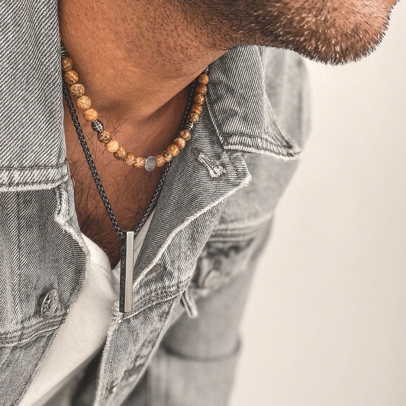 Manoki Pánský ocelový náhrdelník Alessio Black