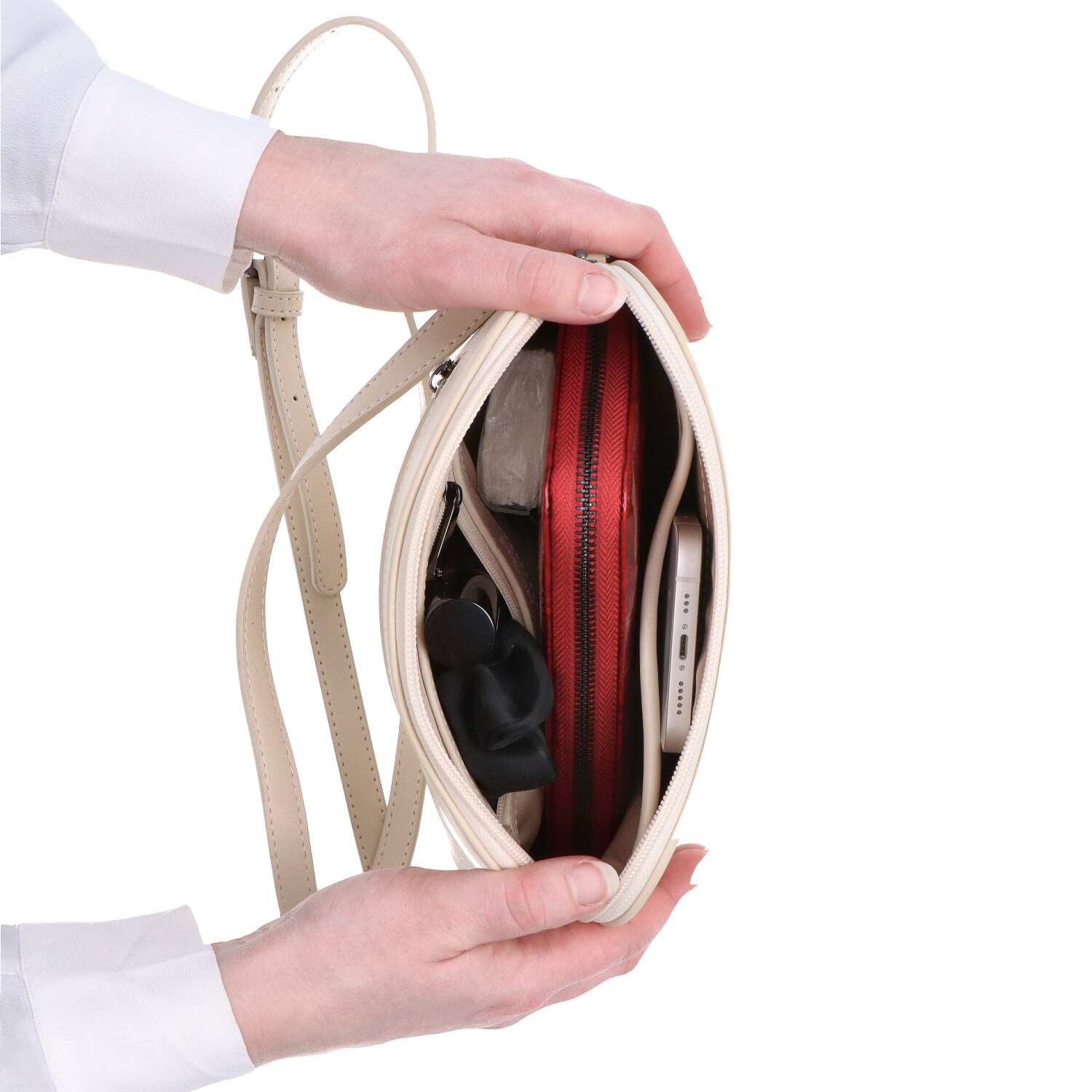 Kožená kabelka crossbody Noelia Bolger béžová NB 0096 BE