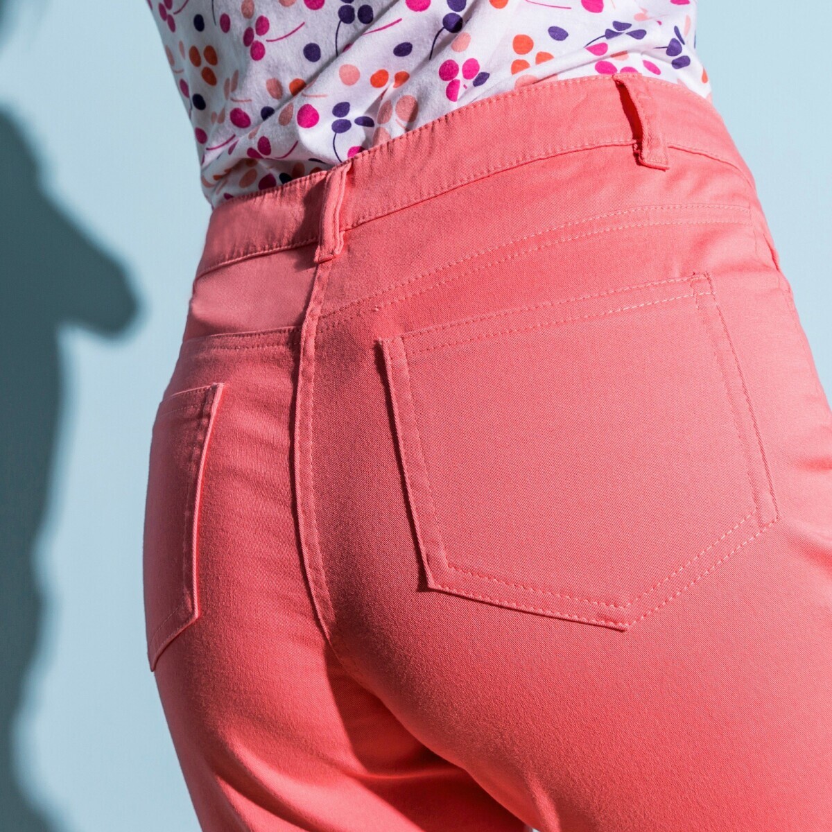 Blancheporte Zeštíhlující capri kalhoty s efektem plochého břicha korálová