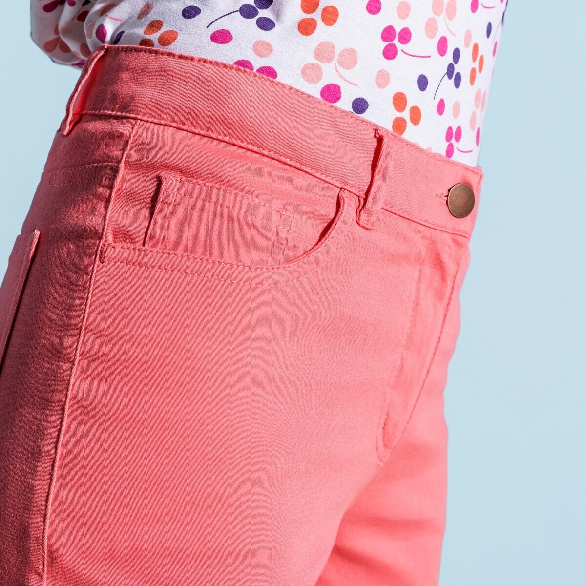 Blancheporte Zeštíhlující capri kalhoty s efektem plochého břicha korálová