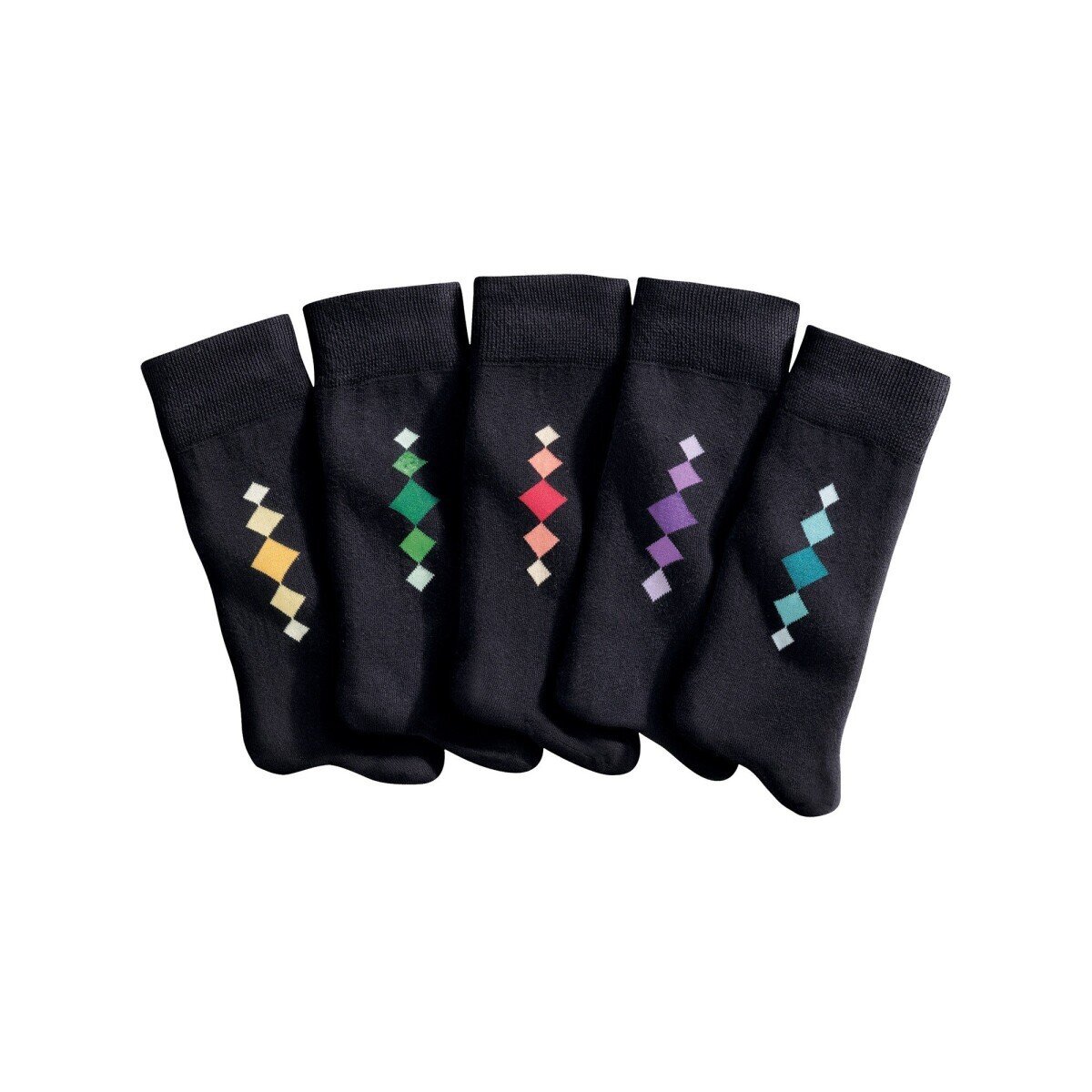 Blancheporte Sada 5 párů ponožek s barevným motivem sada černá