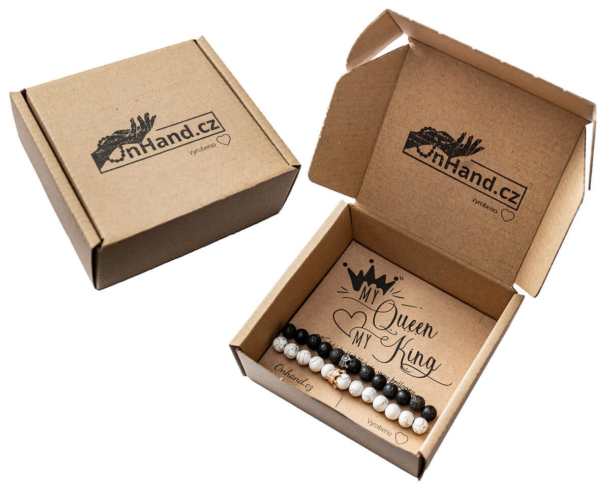 onHand.cz Dárková karta s náramky King Queen simple