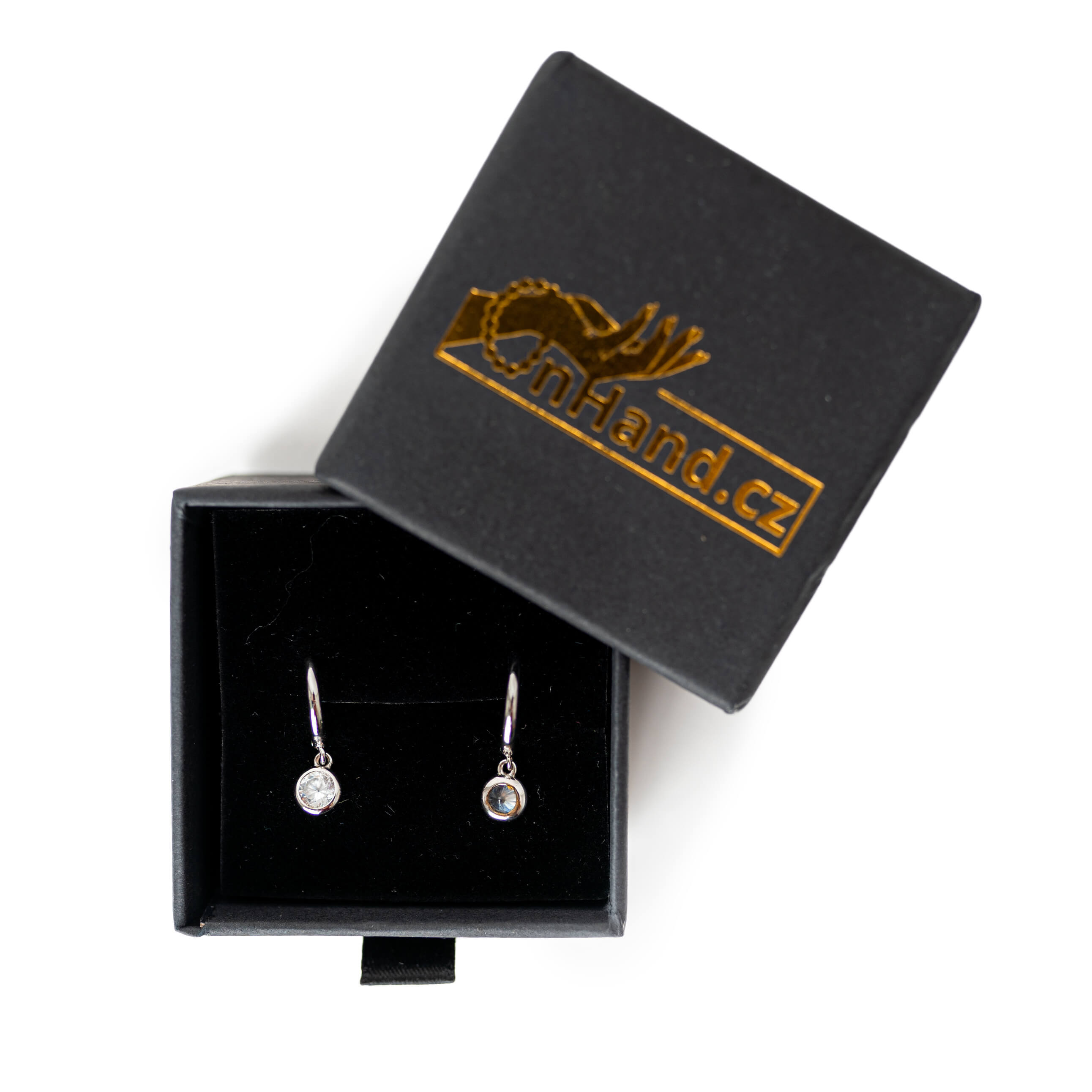 onHand.cz Stříbrné náušnice s kamínky - stříbro 925/1000