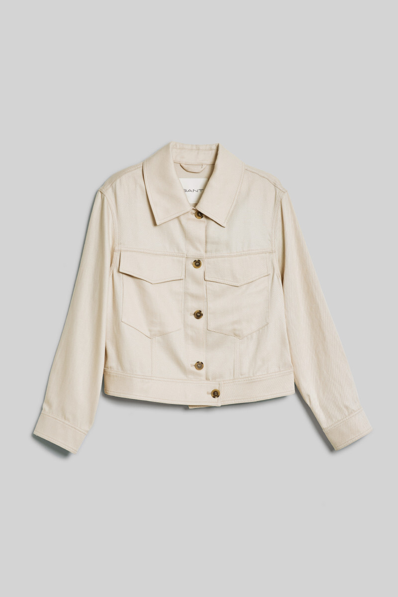 BUNDA GANT CROPPED LINEN BLEND JACKET SOFT OAT