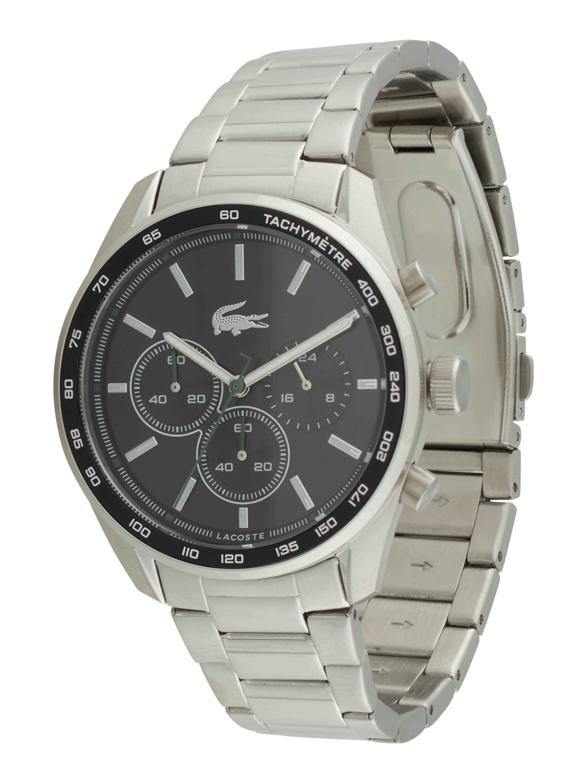 LACOSTE Analogové hodinky 'VANCOUVER' černá / stříbrná