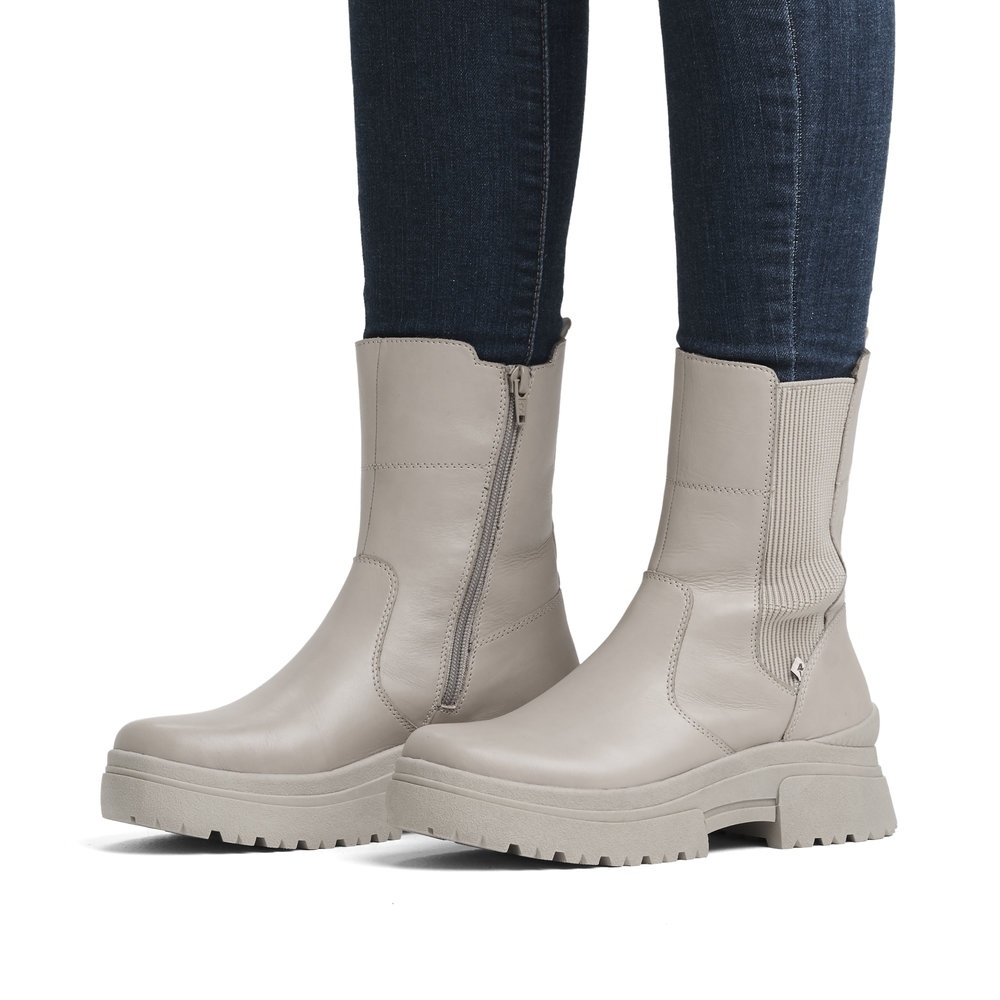 RIEKER - REVOLUTION Dámská kotníková obuv W0380-62 Rieker-R béžová