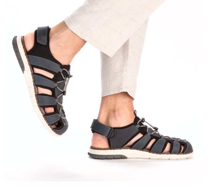 Pánské sandály v komfortním kulatém střihu Rieker 25246-14 modrá