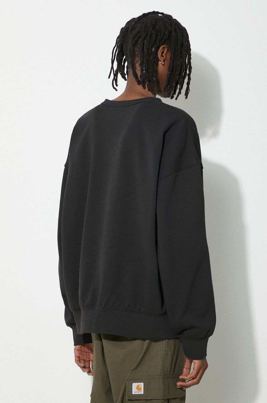 Bavlněná mikina Vans Premium Standards Crew Fleece LX pánská, černá barva, hladká, VN000GBWBLK1