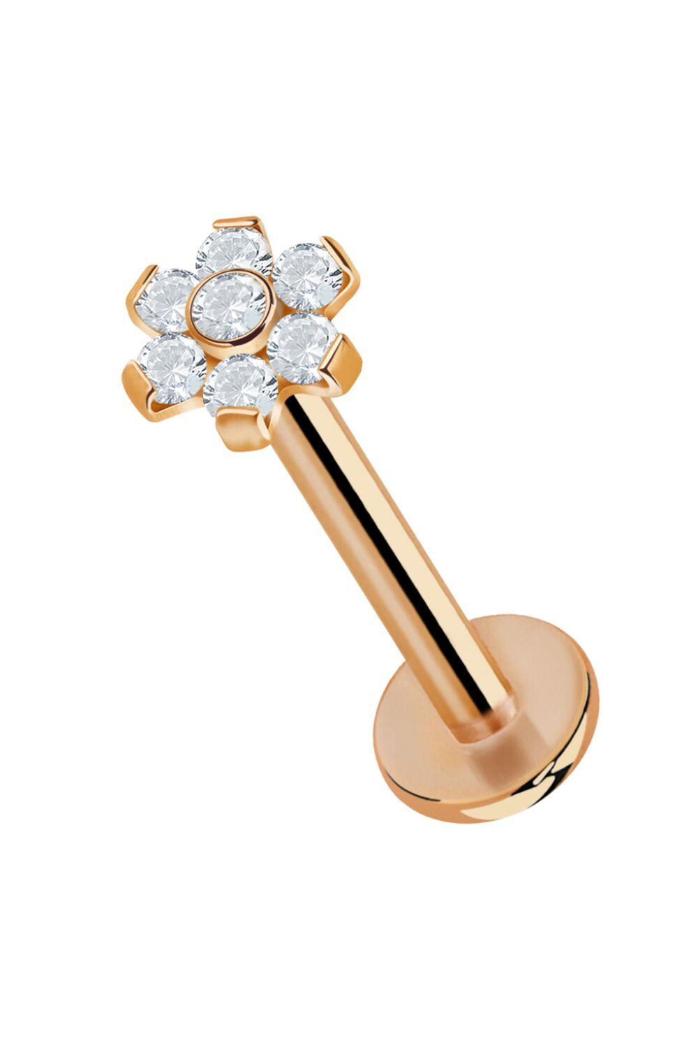 Atreya Titanová labreta s vnitřním závitem a květinkou se zirkony Aila ...