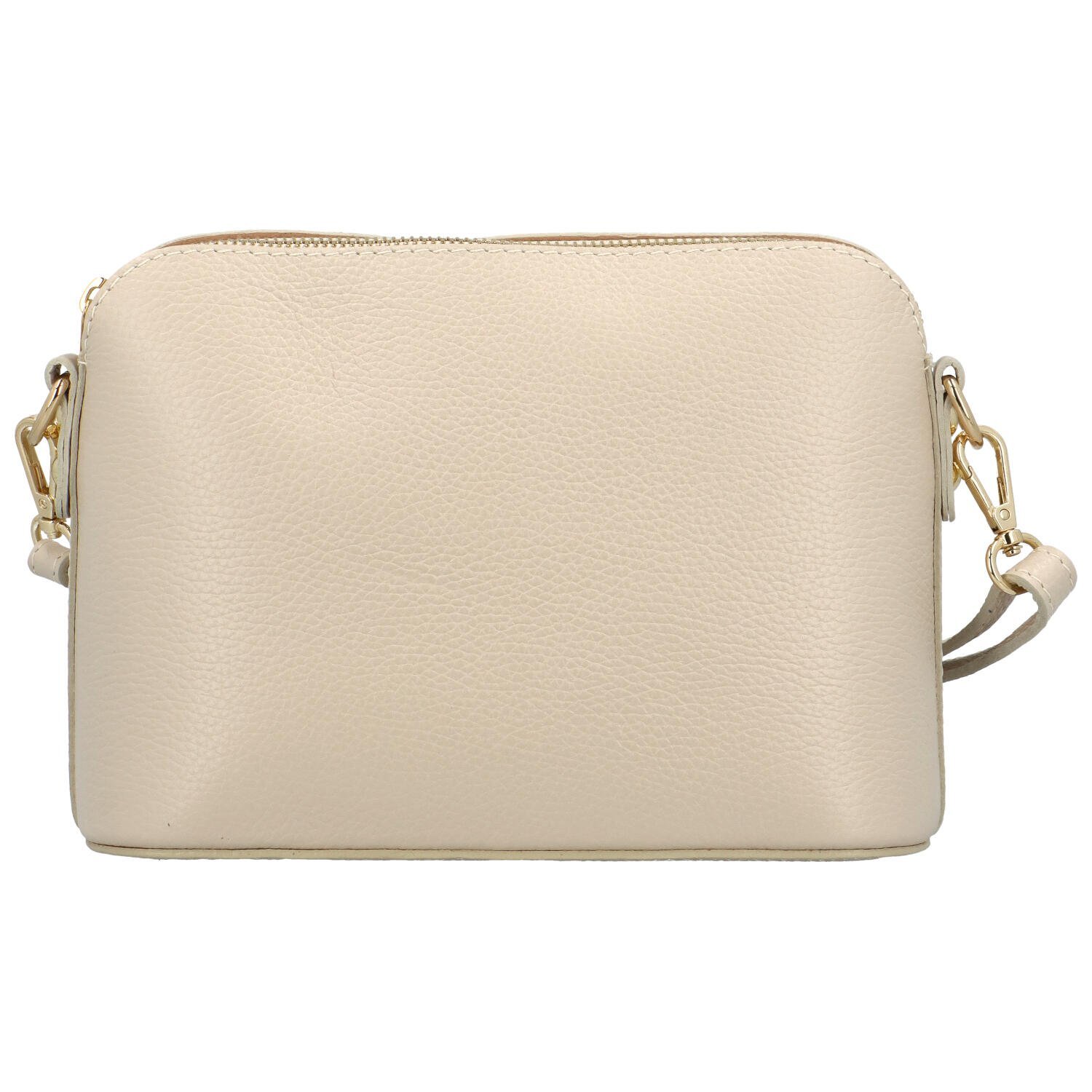 Delami Vera Pelle Módní dámská kožená crossbody kabelka Jurina, béžová