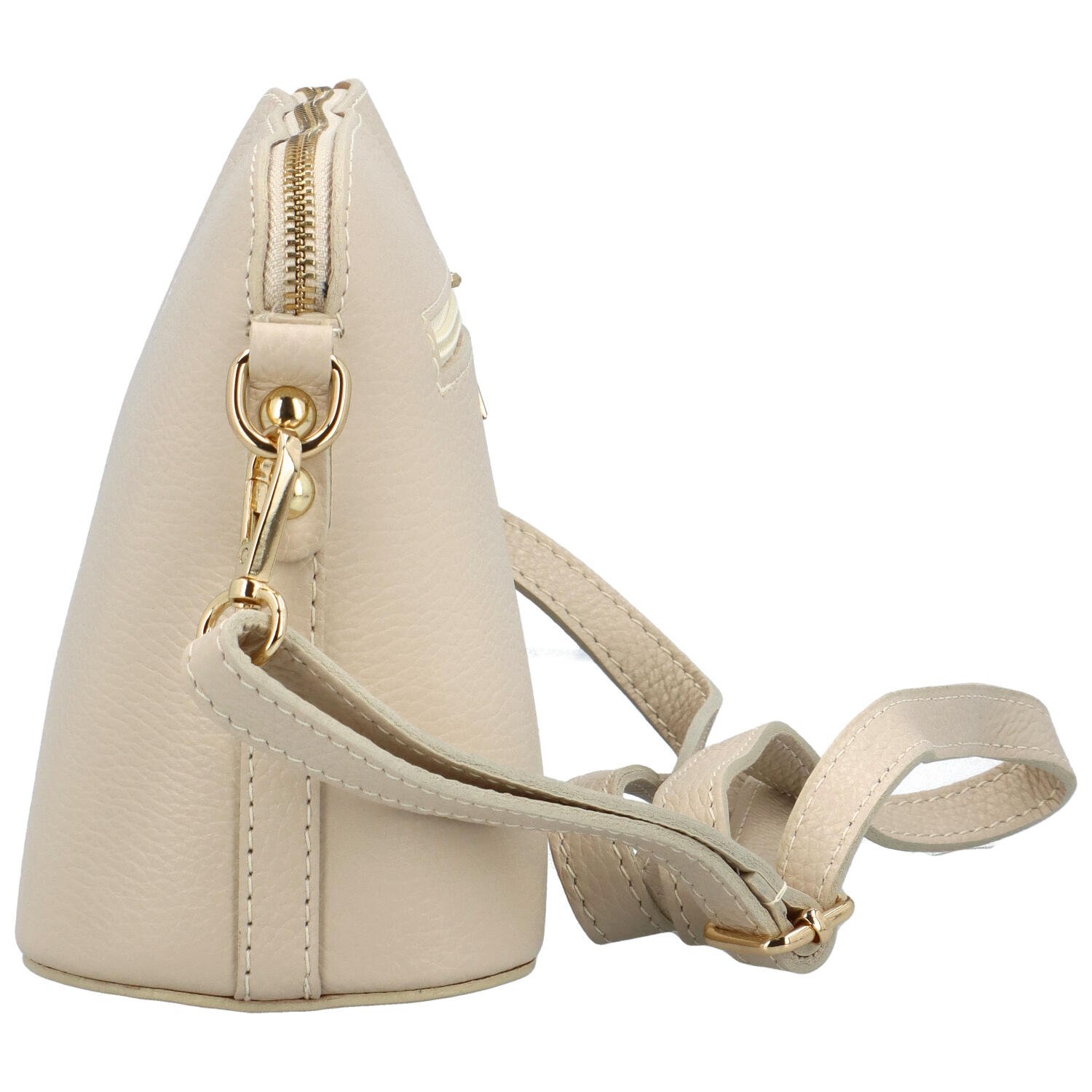 Delami Vera Pelle Módní dámská kožená crossbody kabelka Jurina, béžová