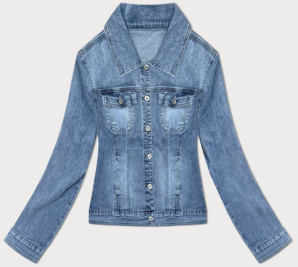 DROMEDAR Dámská rovná modrá džínová bunda (DL2245L)