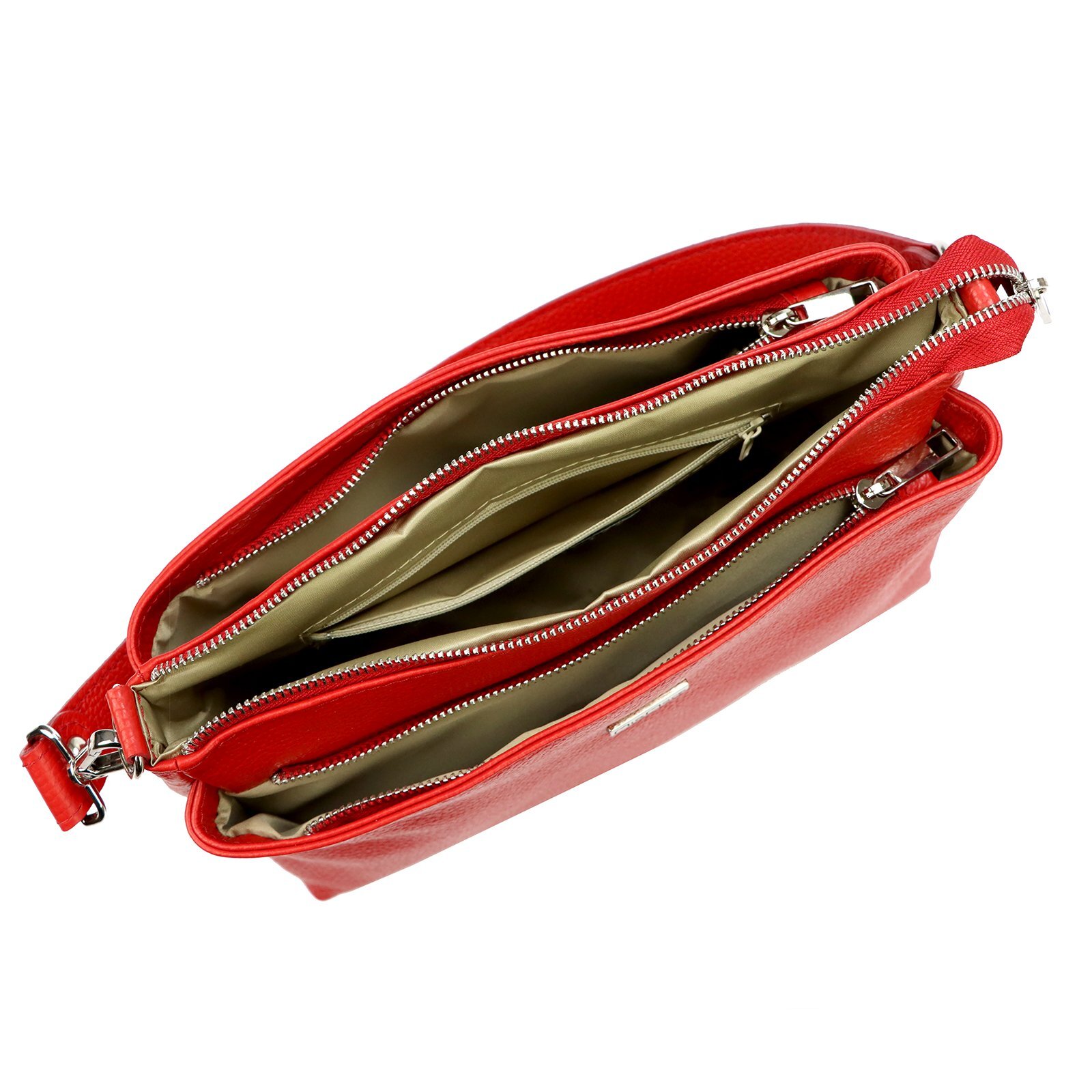 Kožená crossbody kabelka MiaMore 01-016 červená