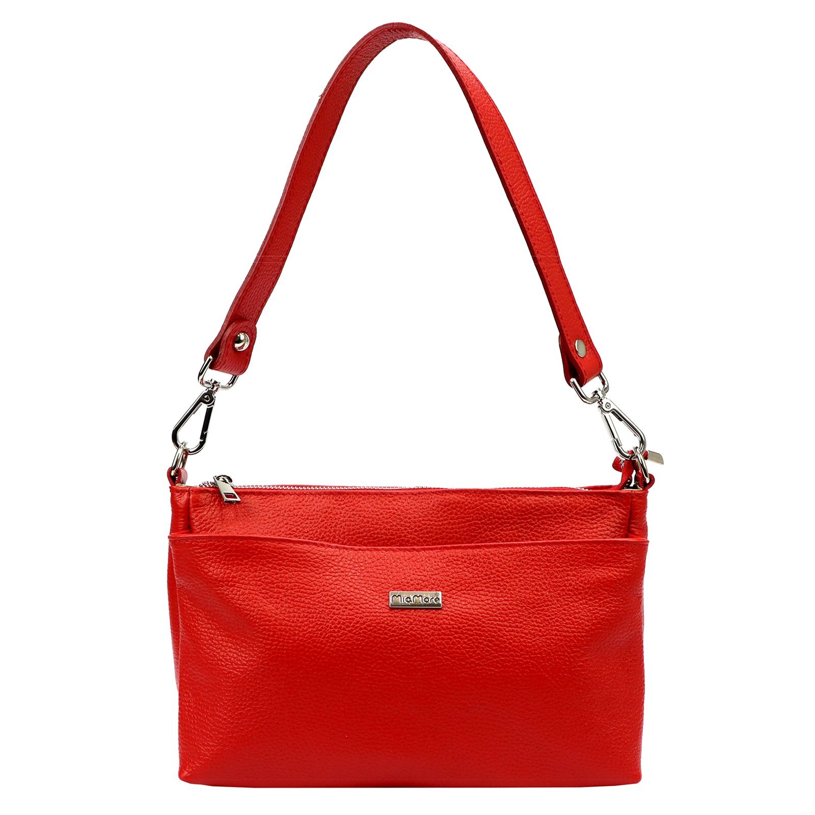 Kožená crossbody kabelka MiaMore 01-016 červená