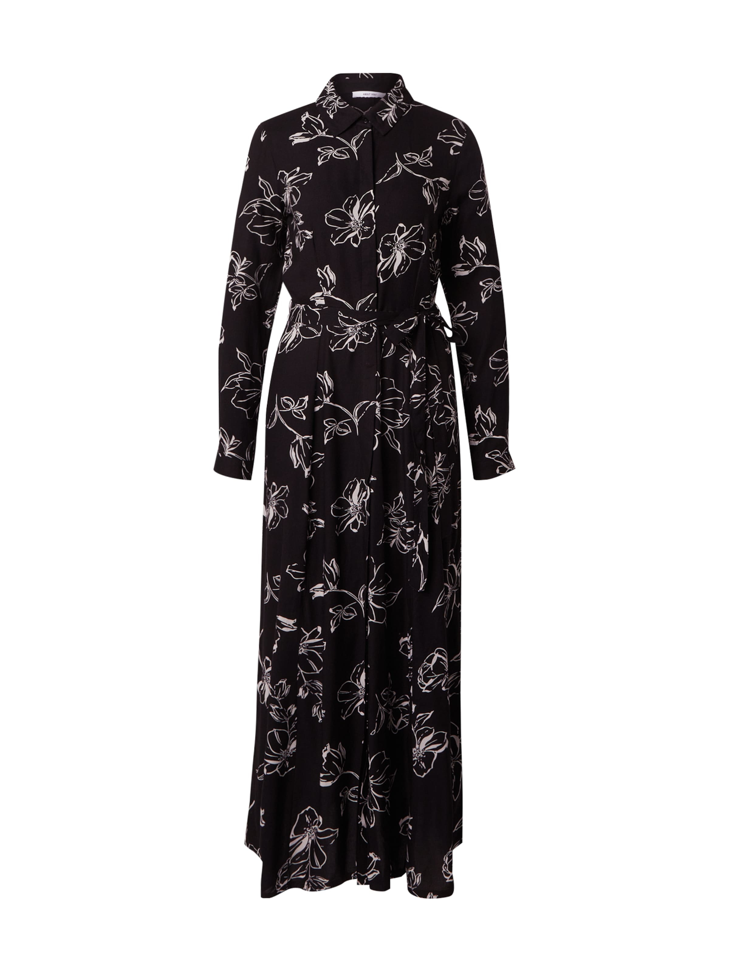 ABOUT YOU Šaty 'Aurelia' černá / bílá