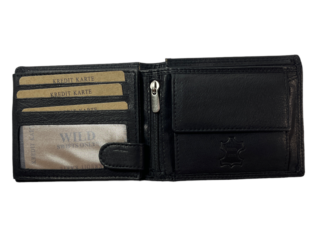 Wild Celokožená peněženka černá 0179