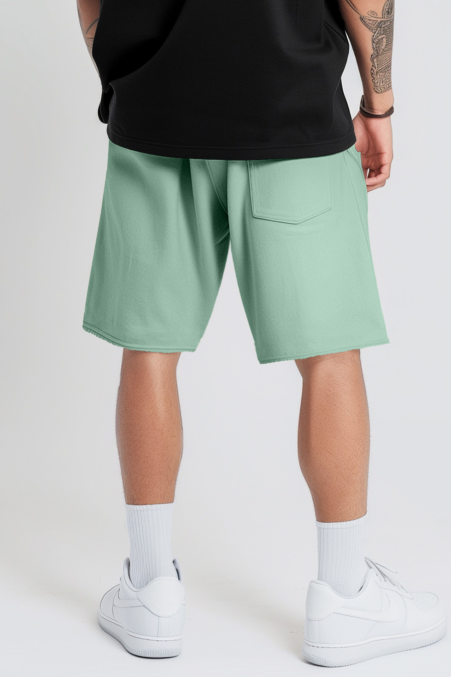 Šortky, Barva Světle Zelená, s Potiskem French Stripe