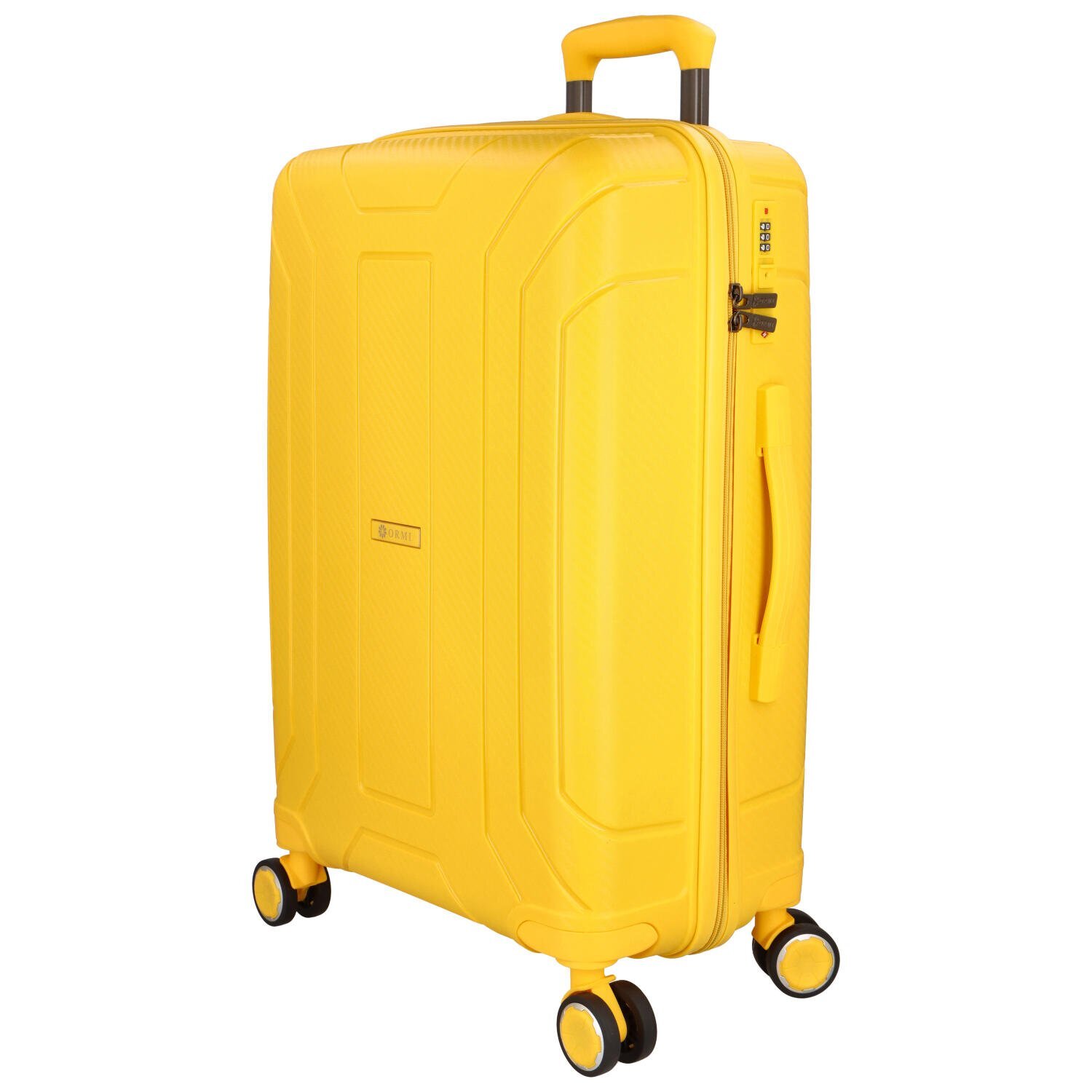 Cestovní plastový kufr Ormi Tiberius velikosti L, žlutý