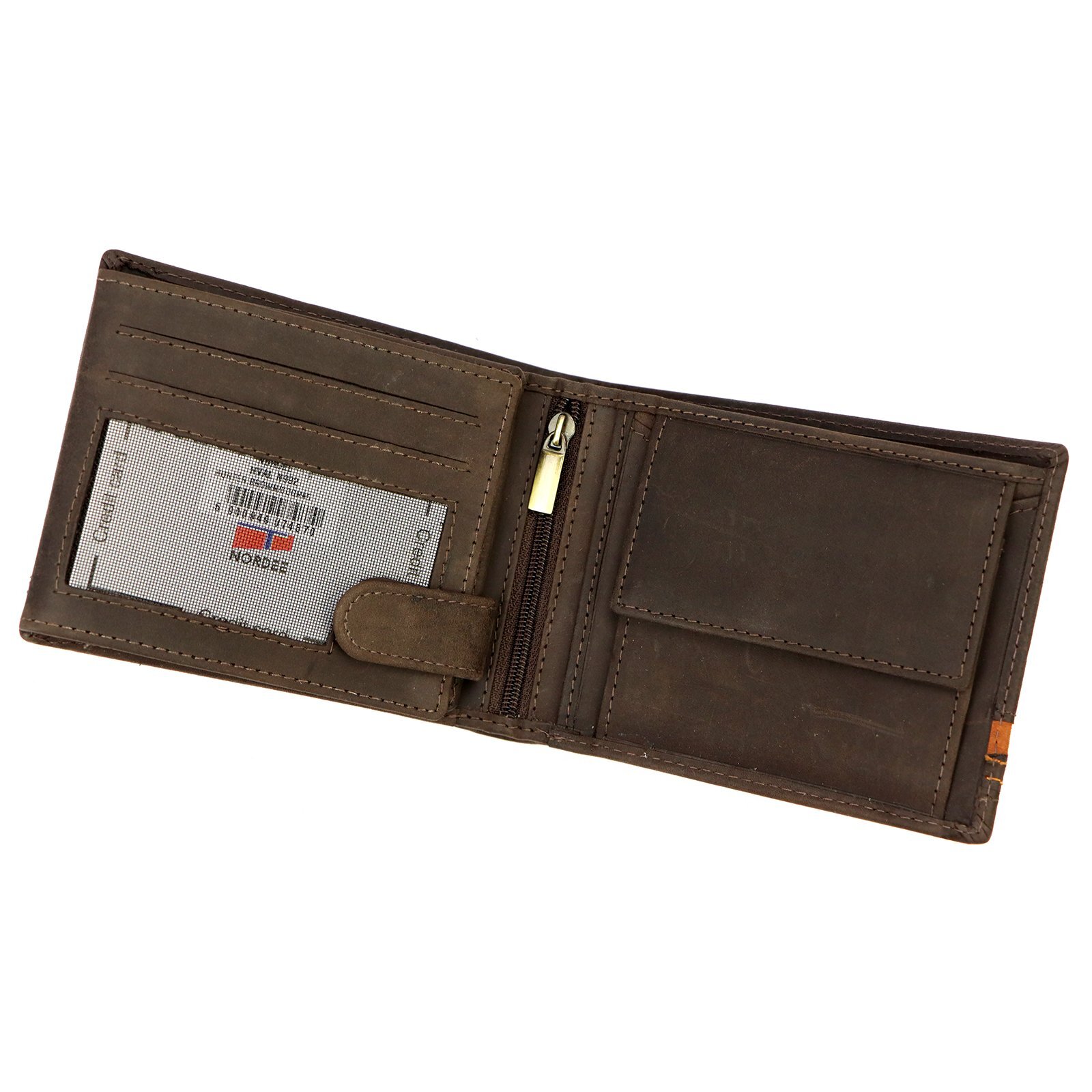 Pánská kožená peněženka Nordee BJORN N992 hnědá