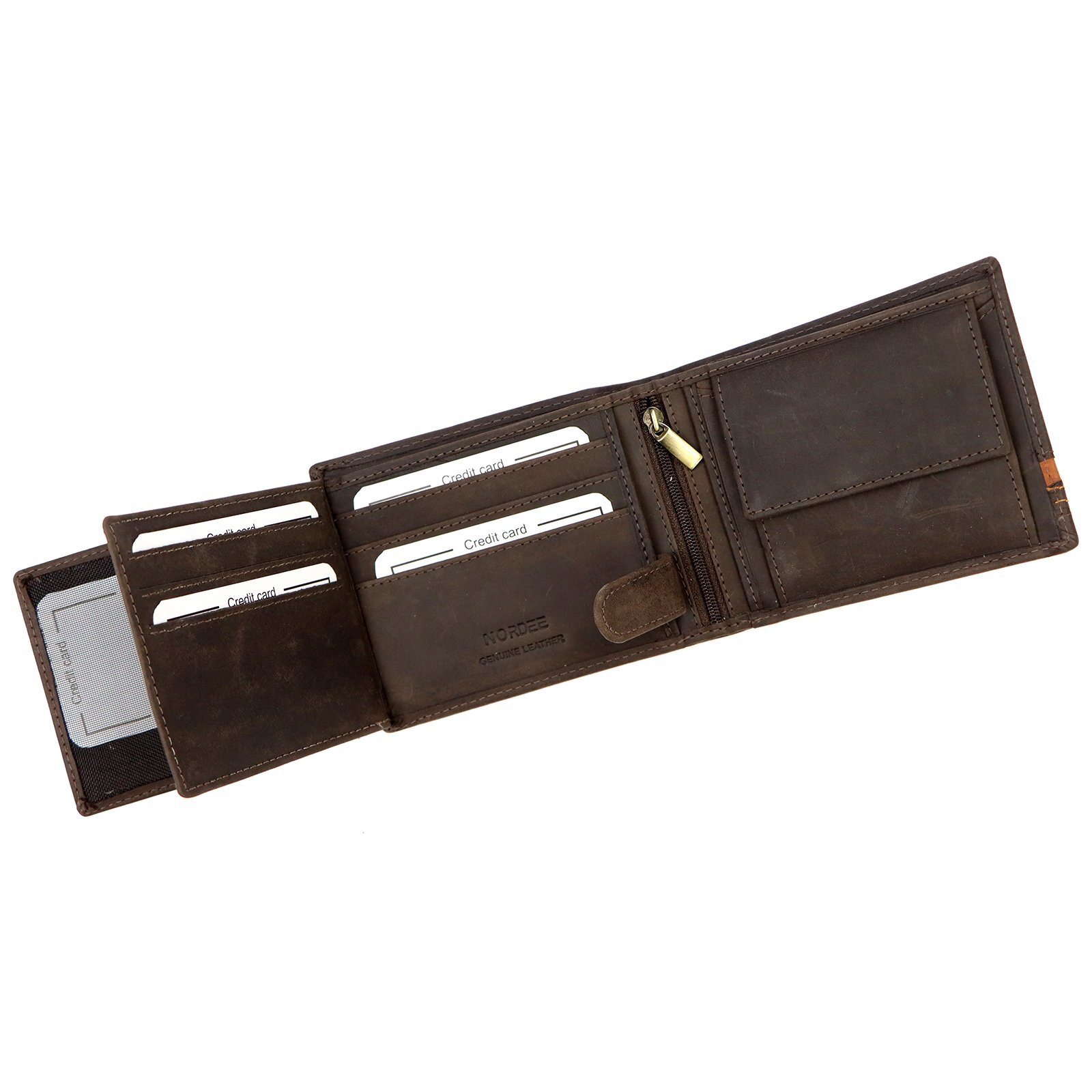 Pánská kožená peněženka Nordee BJORN N992 hnědá