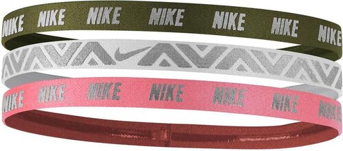 NIKE2 Čelenky Nike Metallic Hairbands se silikonem (3ks) UNIVERZÁLNÍ  STŘÍBRNÁ - VÍCE BA - GLAMI.cz