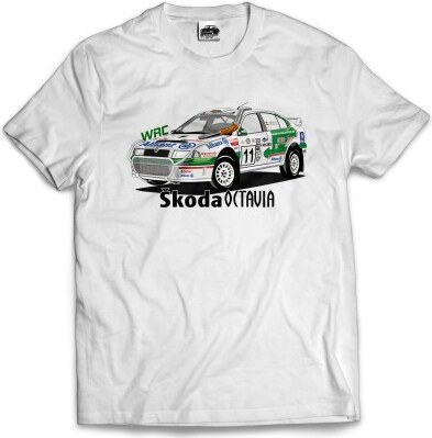 Škoda Octavia WRC - pánské tričko - bílá - GLAMI.cz