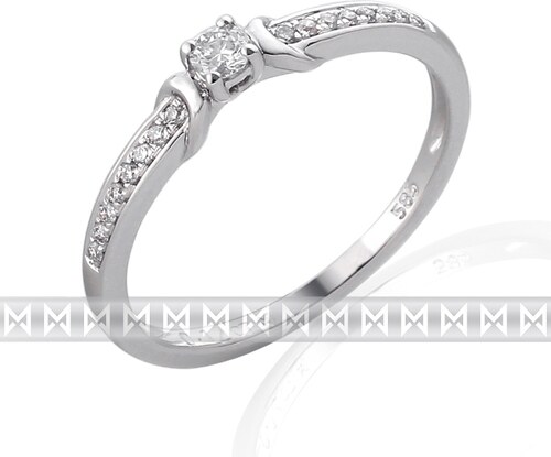 GEMS DIAMONDS Zásnubní prsten s diamantem, bílé zlato brilianty Briline  3860836-0-54-99 - GLAMI.cz