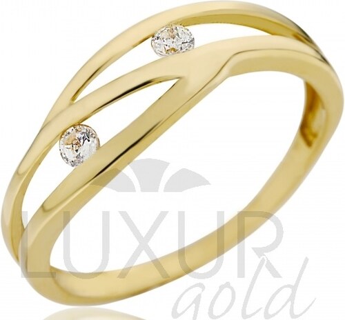 KLENOTY BUDÍN Dámský silný zlatý prsten se zirkony velká velikost 585/1,75  gr vel. 67 4515049 - GLAMI.cz