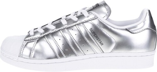 Dámské metalické tenisky v stříbrné barvě adidas Originals Superstar -  GLAMI.cz
