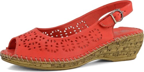 Deska Dex Comfort dámské sandály na klínu červené 5263-18 - GLAMI.cz
