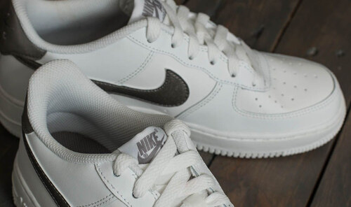 Nike Air Force 1 (GS) Summit White/ Metallic Pewter - GLAMI.cz