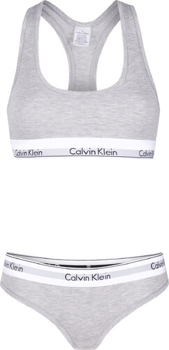 Šedý set kalhotek a podprsenky Calvin Klein - GLAMI.cz