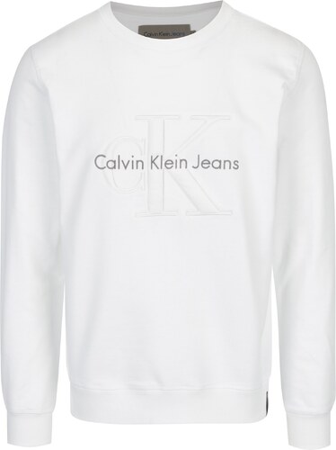 Bílá pánská mikina s výšivkou Calvin Klein Jeans Hasto - GLAMI.cz