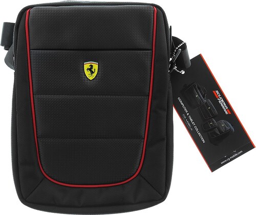 Pánská taška Ferrari Scuderia s prostorem pro 10" tablet - černé - GLAMI.cz