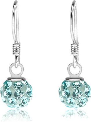 Šperky eshop - Stříbrné náušnice 925, kulička se světle modrými krystalky,  6 mm SP85.02 - GLAMI.cz