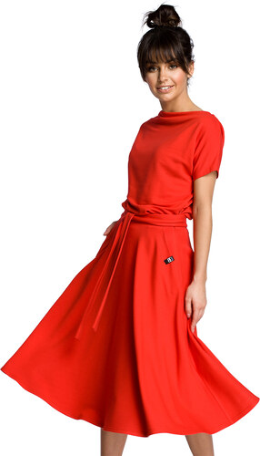 Červené šaty BE 067 - GLAMI.cz