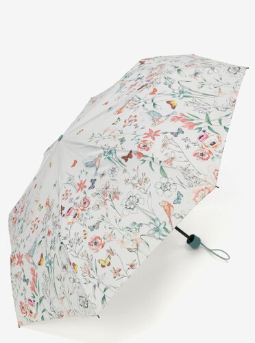 Světle šedý květovaný deštník Esprit Super mini Valentine - GLAMI.cz