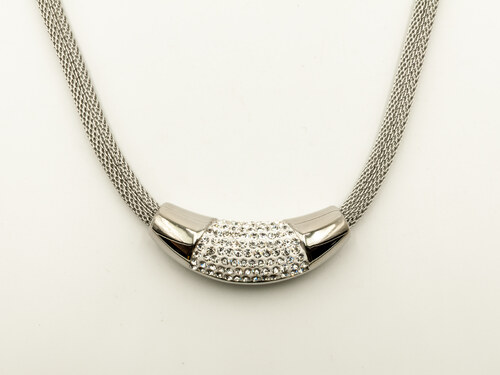Nugatu „Hadí“ náhrdelník s přívěskem půlměsíce ve stříbrné barvě z  chirurgické oceli N00004 - GLAMI.cz
