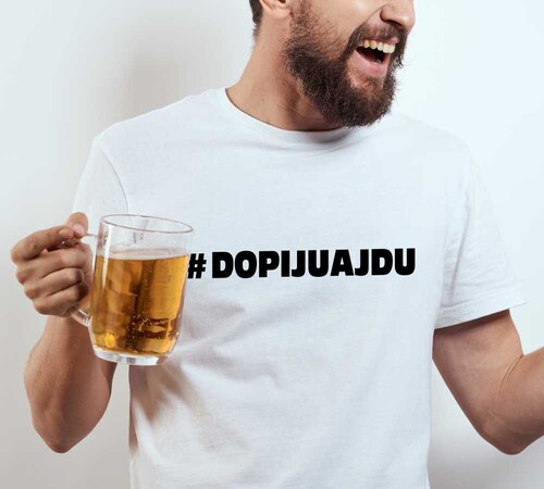 TRIKOO Pánské tričko # DOPIJU A JDU poslední pivo - GLAMI.cz