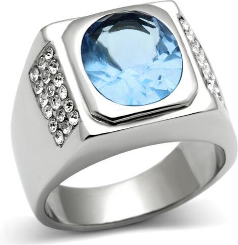 US Ocelový pánský prsten s kamenem a krystaly Ocel 316 - Edwin - GLAMI.cz