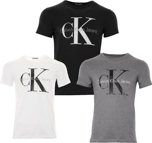 Pánská trička Calvin Klein 3 pack - bílá / černá / šedá - GLAMI.cz